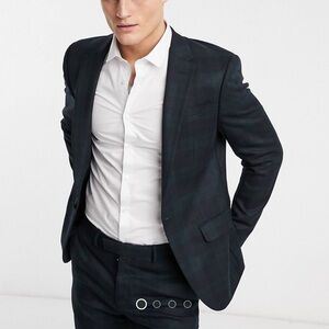 RIVER ISLAND PLAID ULTRA SKINNY BLAZER & PANT.